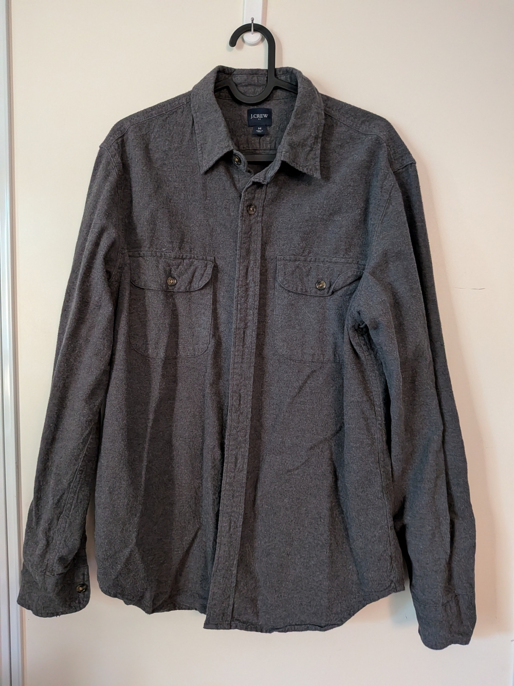 J. Crew Men's Charcoal Gray Button-Up Shirt Jacket